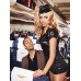 Игровой костюм «Воздушная страсть» 4-piece Black stewardess costume, S/M