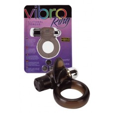 Кольцо вибрирующее Vibro Ring Clitoral Tongue Black. 