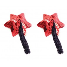 Red Star Shape Sequin Pasties 8cm