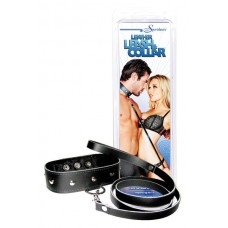 Ошейник с поводком Leather Leash & Collar
