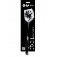 Плеть S&M Whip & Tickle - Black and White